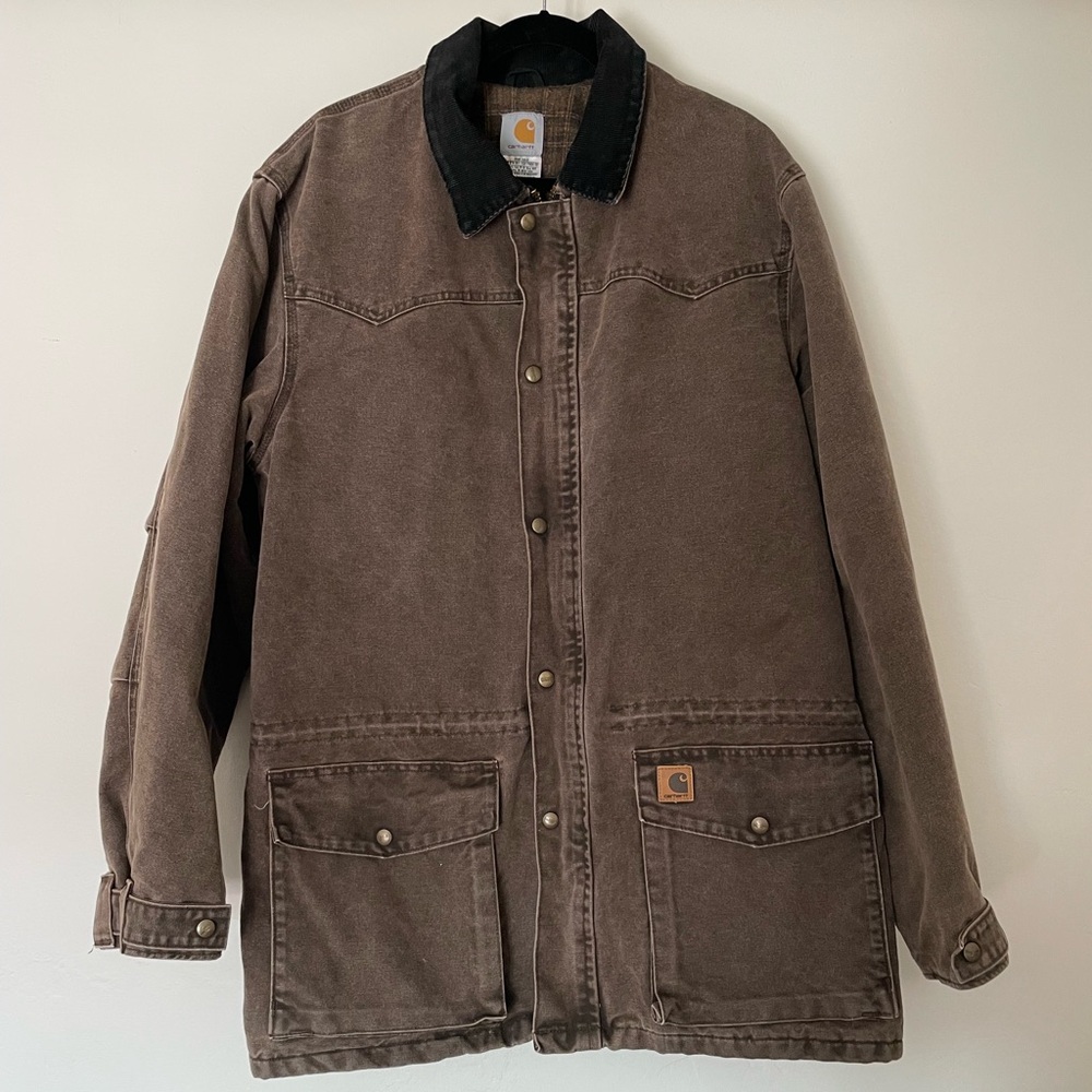 Carhartt C52 CH2 Canvas Blanket Lined Jacket Men's 1XL Brown Work Jacket
